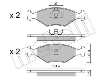 Комплект тормозных колодок METELLI 22-0057-5