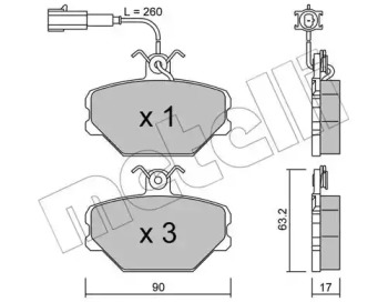 Комплект тормозных колодок METELLI 22-0059-0