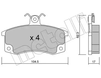 Комплект тормозных колодок METELLI 22-0062-0