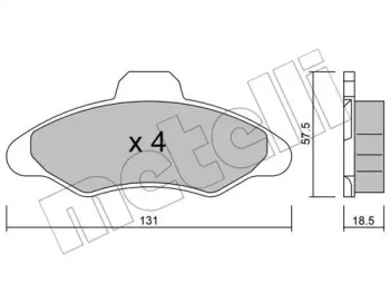 Комплект тормозных колодок METELLI 22-0071-0