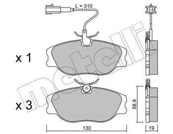 Комплект тормозных колодок METELLI 22-0072-2