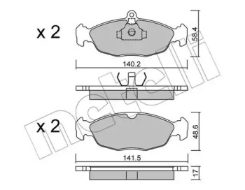 Комплект тормозных колодок METELLI 22-0077-0