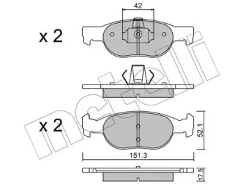 Комплект тормозных колодок METELLI 22-0079-1