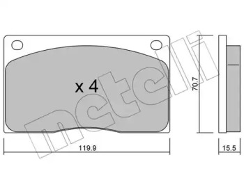 Комплект тормозных колодок METELLI 22-0089-0