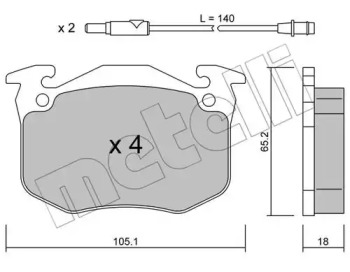 Комплект тормозных колодок METELLI 22-0090-0