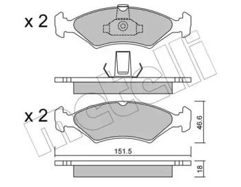 Комплект тормозных колодок METELLI 22-0093-0