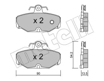 Комплект тормозных колодок, дисковый тормоз METELLI 22-0095-0