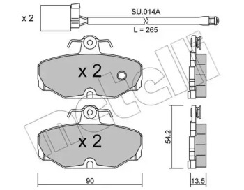 Комплект тормозных колодок METELLI 22-0095-1K