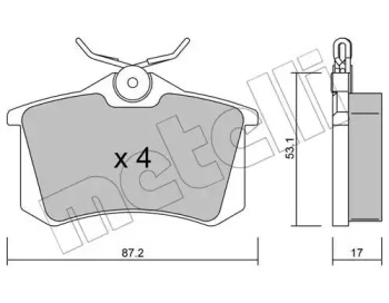 Комплект тормозных колодок METELLI 22-0100-1