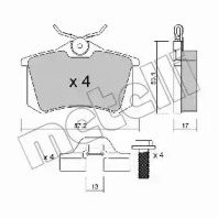 Комплект тормозных колодок METELLI 22-0100-1S