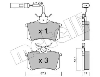 Комплект тормозных колодок METELLI 22-0100-3