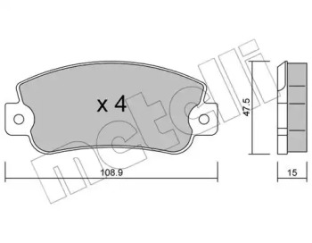 Комплект тормозных колодок METELLI 22-0104-0