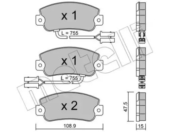 Комплект тормозных колодок METELLI 22-0104-1