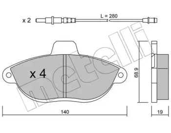 Комплект тормозных колодок METELLI 22-0105-0