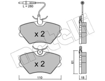 Комплект тормозных колодок METELLI 22-0106-0