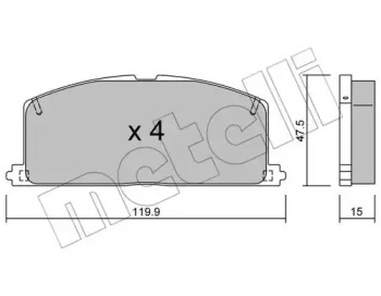 Комплект тормозных колодок METELLI 22-0108-0