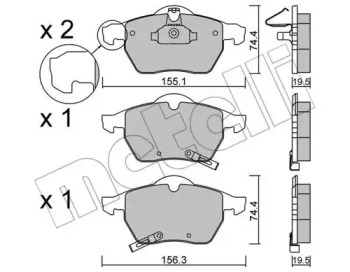 Комплект тормозных колодок METELLI 22-0118-2