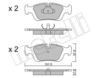 Комплект тормозных колодок METELLI 22-0124-0