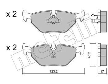 Комплект тормозных колодок METELLI 22-0125-0