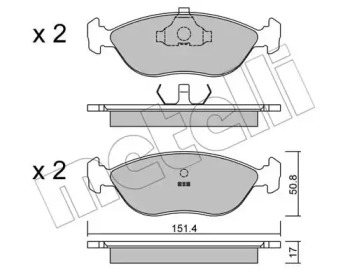 Комплект тормозных колодок, дисковый тормоз METELLI 22-0126-0