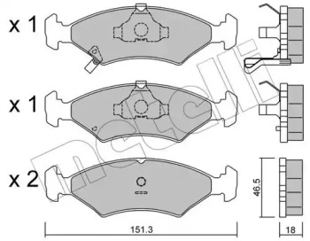 Комплект тормозных колодок METELLI 22-0127-0