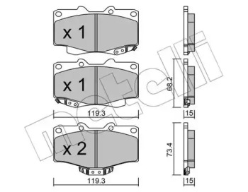 Комплект тормозных колодок METELLI 22-0129-0