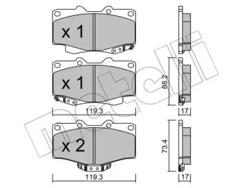 Комплект тормозных колодок METELLI 22-0129-2