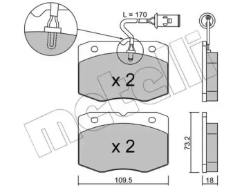 Комплект тормозных колодок METELLI 22-0139-0