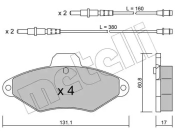 Комплект тормозных колодок METELLI 22-0144-0