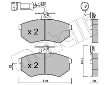 Комплект тормозных колодок METELLI 22-0148-4