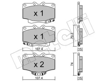 Комплект тормозных колодок METELLI 22-0152-0