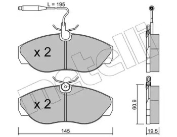 Комплект тормозных колодок, дисковый тормоз METELLI 22-0154-0