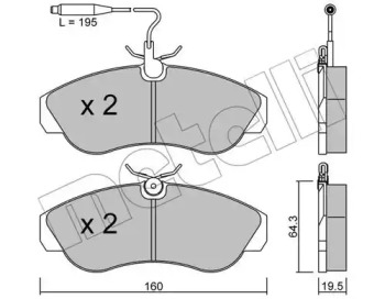 Комплект тормозных колодок METELLI 22-0155-0