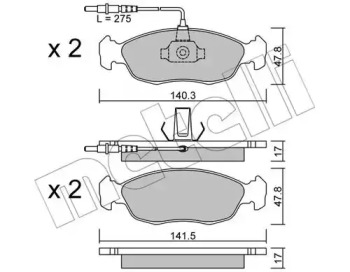 Комплект тормозных колодок METELLI 22-0156-0