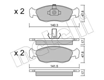 Комплект тормозных колодок METELLI 22-0156-1