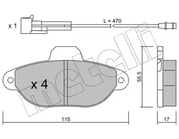 Комплект тормозных колодок METELLI 22-0159-0