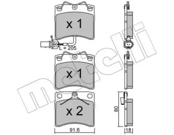 Комплект тормозных колодок METELLI 22-0163-2