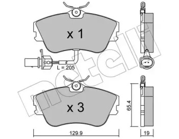 Комплект тормозных колодок METELLI 22-0164-1