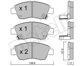 Комплект тормозных колодок METELLI 22-0175-0