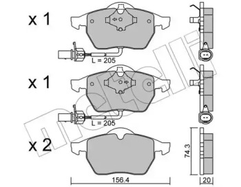 Комплект тормозных колодок METELLI 22-0181-3