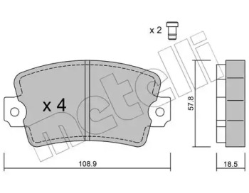 Комплект тормозных колодок METELLI 22-0186-0