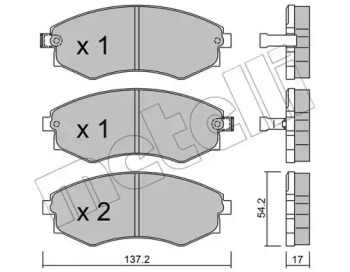 Комплект тормозных колодок METELLI 22-0188-0