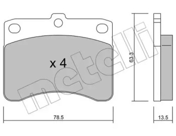 Комплект тормозных колодок METELLI 22-0201-0