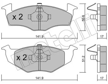 Комплект тормозных колодок METELLI 22-0206-0