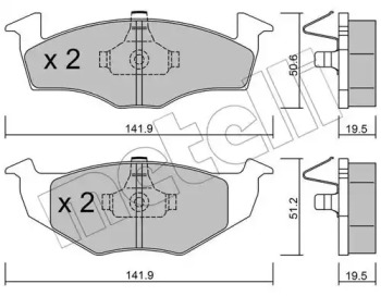 Комплект тормозных колодок METELLI 22-0206-1