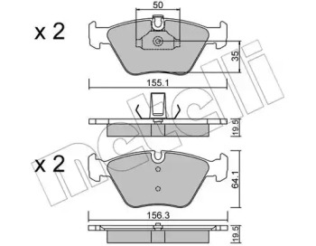 Комплект тормозных колодок METELLI 22-0207-0