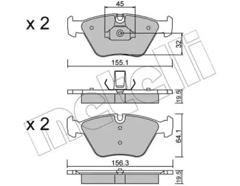 Комплект тормозных колодок METELLI 22-0207-3