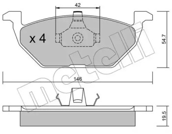 Комплект тормозных колодок METELLI 22-0211-0