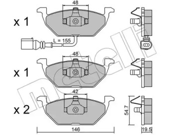 Комплект тормозных колодок METELLI 22-0211-2