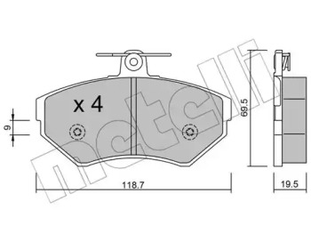 Комплект тормозных колодок METELLI 22-0215-0